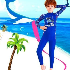 DIVE & SAIL Kids One Piece Long/Short Sleeve Swimsuit Sun Protection Sunsuit